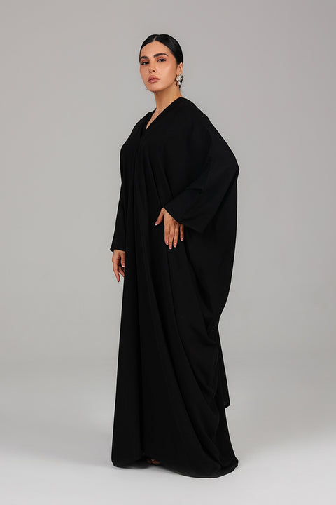 Black Classic Draped Kaftan Dress