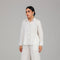 White Relaxed Shirt & Wide-Leg Pants Set