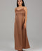 Gold Minimal Satin Slip Maxi Dress