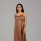 Gold Minimal Satin Slip Maxi Dress