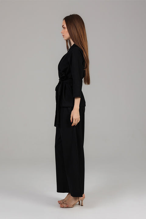 Black Wrap Style Modest Co-Ord Set