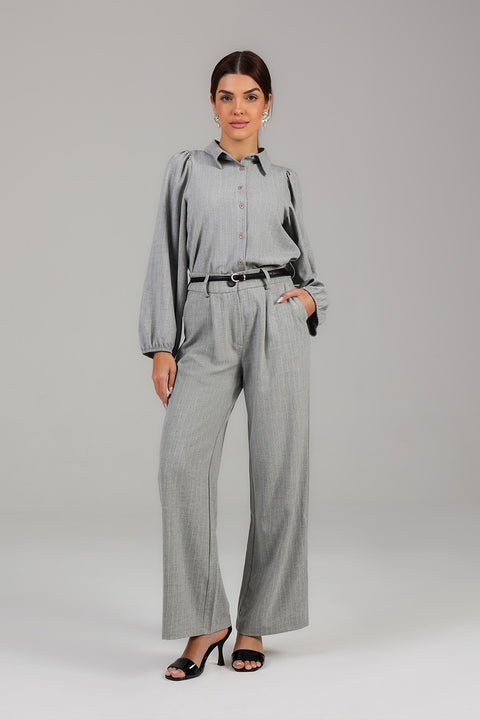 Grey Pinstripe Tailored Co-Ord Set