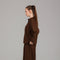 Dark Brown Relaxed Shirt & Wide-Leg Pants Set