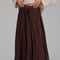 Brown Satin Flow Skirt 