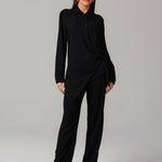Midnight Black Draped Co-Ord Set BKMF 012 Black
