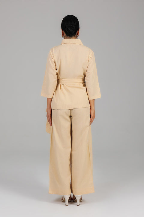 Beige Wrap Style Modest Co-Ord Set 