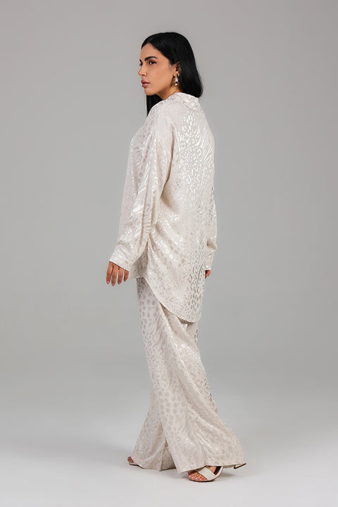 Beige Jacquard Co-Ord Set