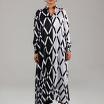 Monochrome Geometric Printed Dress JS 002 Black & White