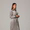 Black & Gold Geometric Print Shirt Dress 