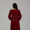Burgundy Sequin Detail Modest Evening Dress 