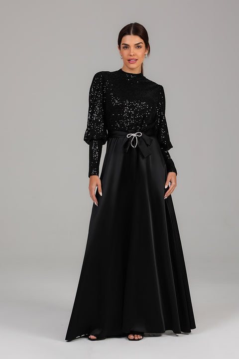 Black Bodice Maxi Dress with Skirt