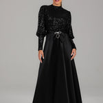 Bodice Maxi Dress with Skirt BKMF 023 Black