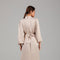 Cream High-Neck Midi Dress with Soft Pleats