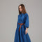 Navy Blue Belted Maxi Dress