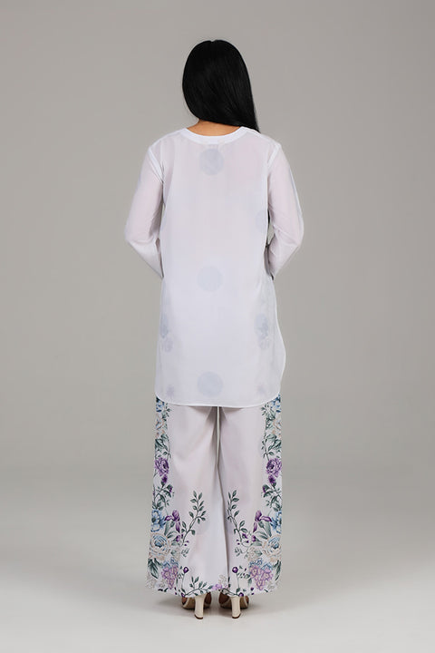 White Soft Floral Printed Co-ord Set