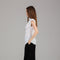White Draped Wrap Detail Top