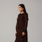 Brown Ruffle Detail Maxi Dress