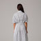 White Striped Shirt Midi Dress for Women