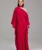 Magenta Draped One-Shoulder Kaftan Gown