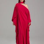 Draped One-Shoulder Kaftan Gown JS 025 Magenta