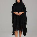Fringe Detail Kaftan Dress JS 022 Black