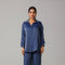 Navy Blue Steel Satin Co-ord Set