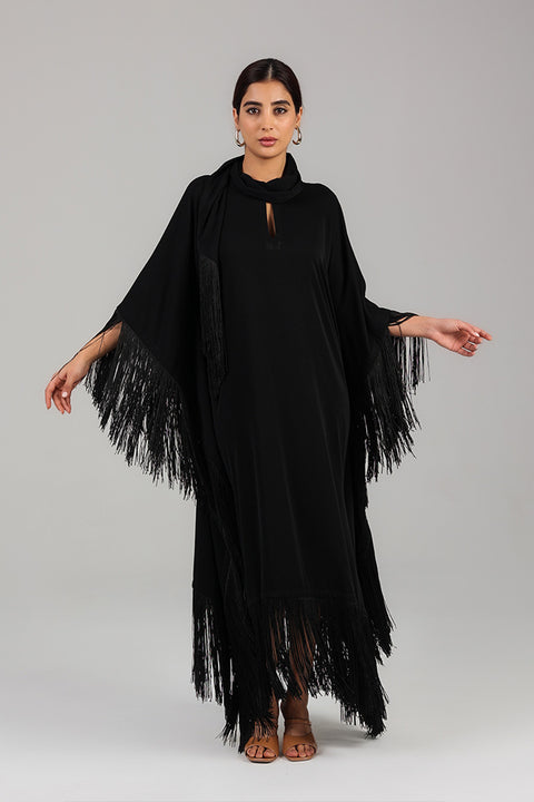Black Fringe Kaftan