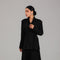 Black Tailored Jacket & Pleated Skirt Set