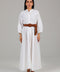 Off White Belted Maxi Dress