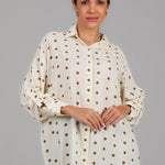 Polka Dot Relaxed Shirt BKMF 016 Brown