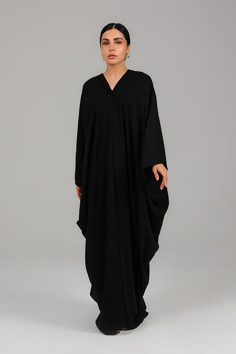 Black Classic Draped Kaftan Dress