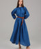 Navy Blue Belted Maxi Dress