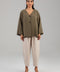 Khaki Relaxed Button-Front Top