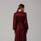 Maroon Shimmer Maxi Dress with Soft Waist Gather