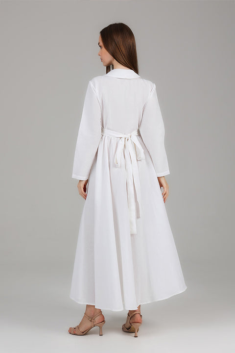 White Wrap-Style Maxi Dress