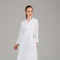 White Wrap Detail Modest Dress