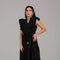 Black Embroidered Tiered Midi Dress