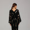Black Foil Detail Modest Evening Dress