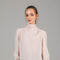 Peach High-Neck Draped Top