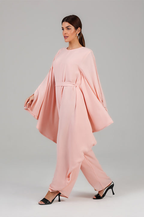 Pink Blush Draped Jumpsuit 
