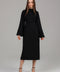 Black Midnight High-Neck Structured Midi Dress