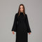 Black Midnight High-Neck Structured Midi Dress
