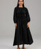 Black Pintuck Detail Modest Dress