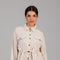 Cream Utility Shirt with Waist Tie