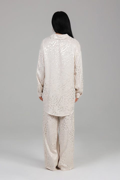 Beige Jacquard Co-Ord Set