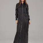 Striped Shirt Dress JS 018 Black