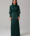 Green Sequin High-Neck Maxi Dress