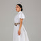 White Tiered Modest Dress