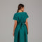 Emerald Green Belted Modest Midi Dress
