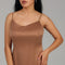 Gold Minimal Satin Slip Maxi Dress